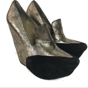 Jeffrey Campbell Zinger Platform Wedges Metallic